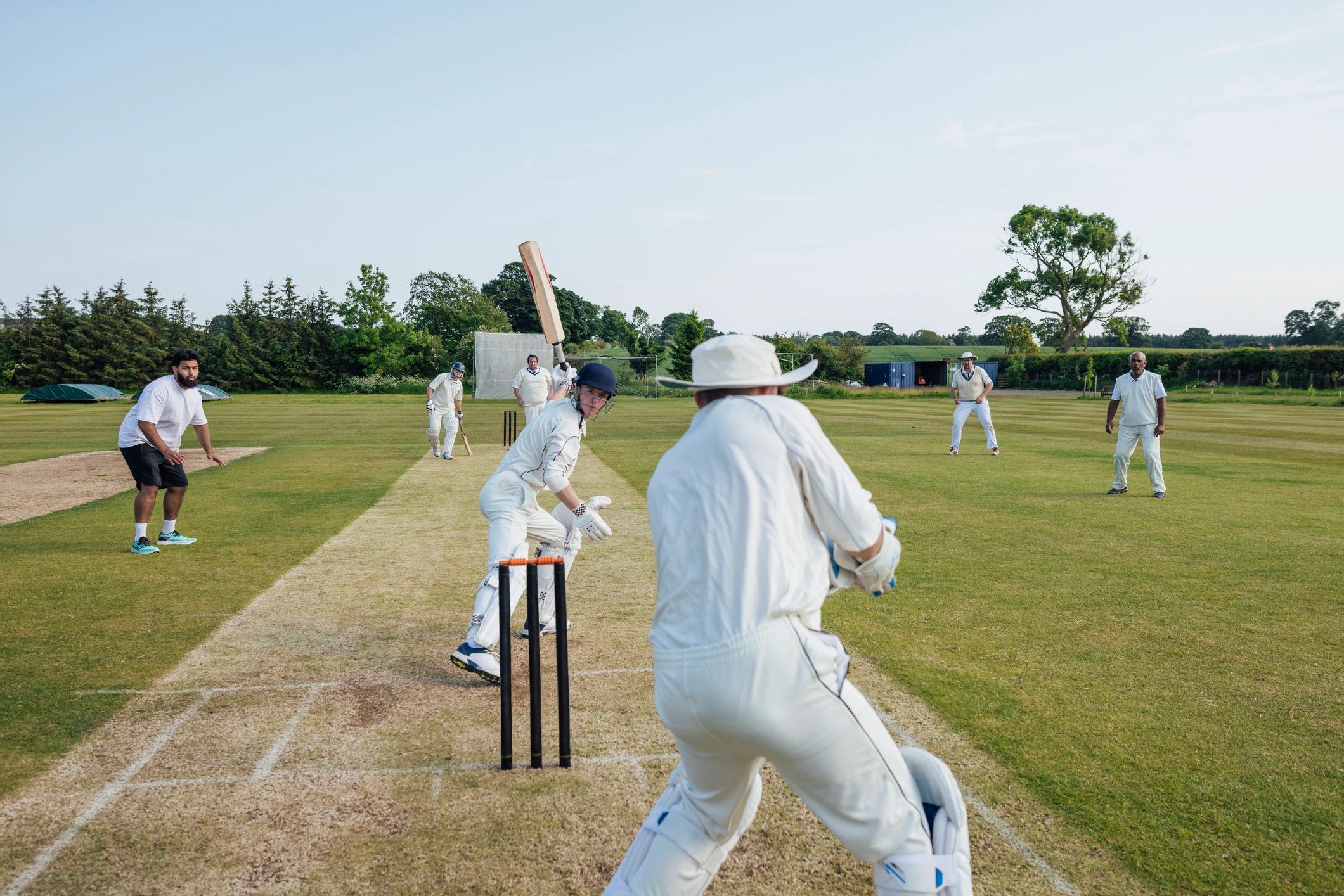 Cricket players in action - match 4